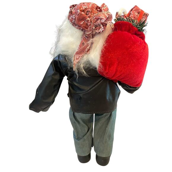 Biker Santa Claus Standing Statue Figure 18” Christmas Holiday Decoration - Picture 7 of 7